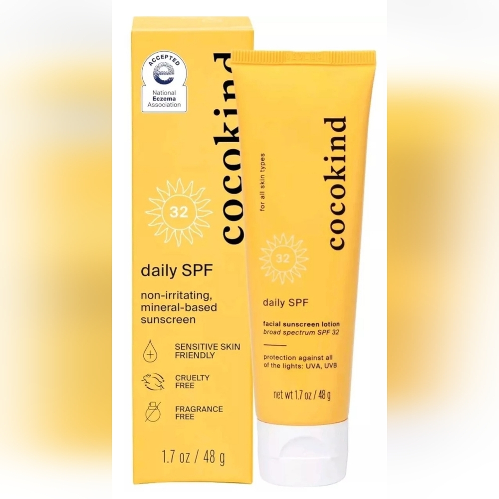 Cocokind Daily SPF, Mineral Face Sunscreen, with Zinc Oxide 1.7oz, NEW in Box
